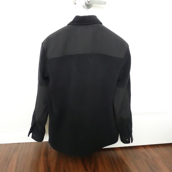 Roots Canada Mens Fleece Jacket Overshirt Size SMALL Black Polartec - Picture 4 of 6